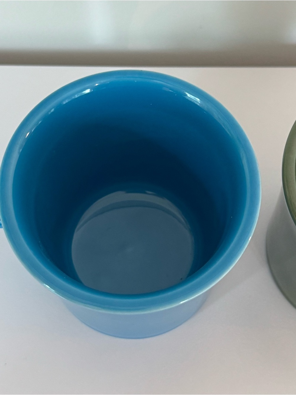 Set Of 2 Fiesta Ware O Ring Mug Pair Turquoise Juniper HLC USA - Picture 3 of 7